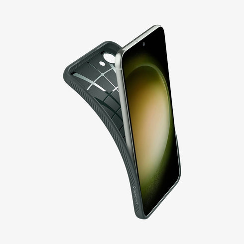 ACS05614 - Galaxy S23 Ultra Case Liquid Air in matte black showing the back